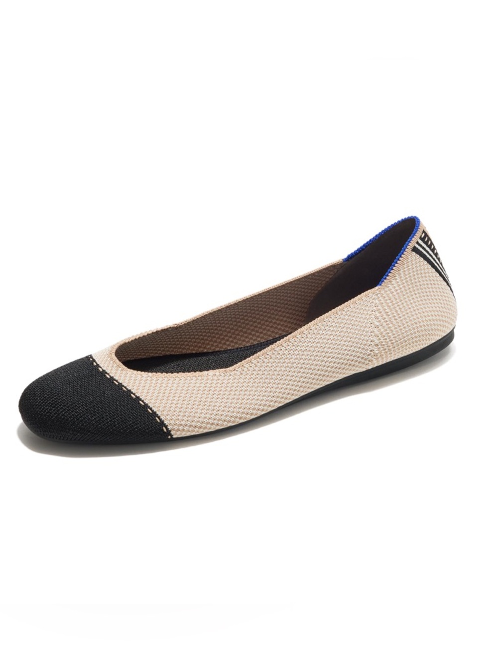 Rothy’s The Square Toe Tuxedo Cream Flat